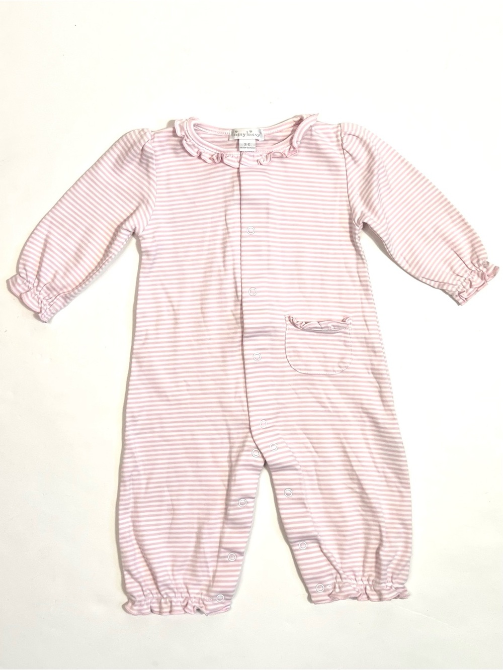 Kissy Kissy Simple Stripes Pink Playsuit Size 3-6 Months - Picture 2 of 6